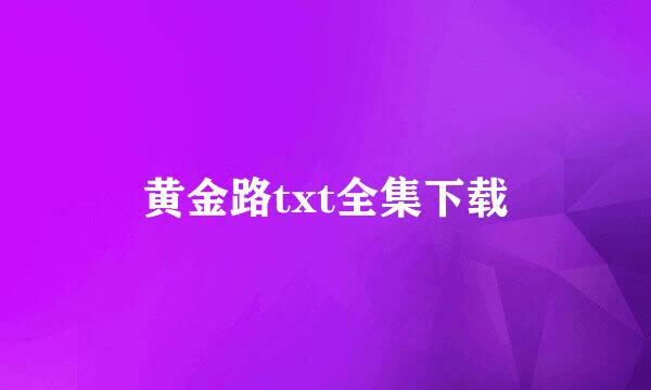 黄金路txt全集下载