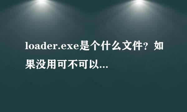 loader.exe是个什么文件？如果没用可不可以删除啊？