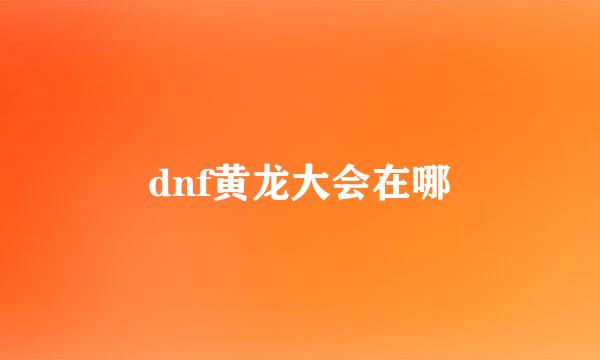 dnf黄龙大会在哪