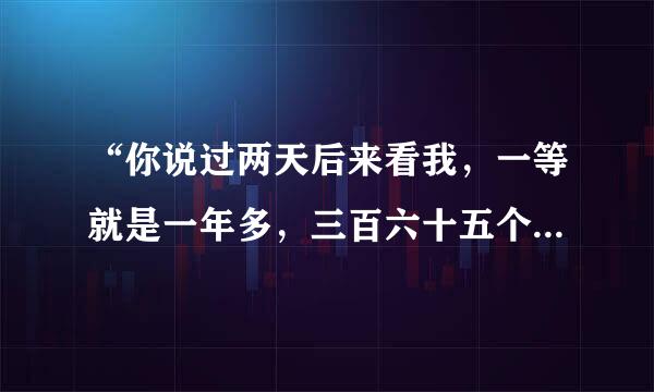 “你说过两天后来看我，一等就是一年多，三百六十五个日子不好过，”是哪首歌的歌词了？