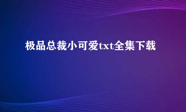 极品总裁小可爱txt全集下载