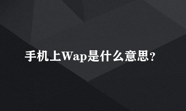 手机上Wap是什么意思？