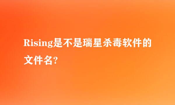 Rising是不是瑞星杀毒软件的文件名?