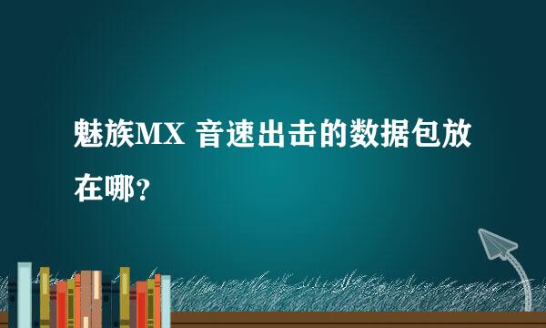 魅族MX 音速出击的数据包放在哪？