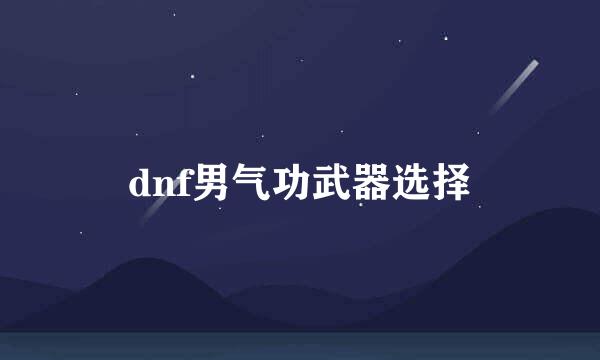 dnf男气功武器选择