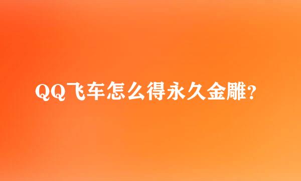 QQ飞车怎么得永久金雕？