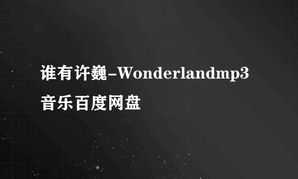 谁有许巍-Wonderlandmp3音乐百度网盘