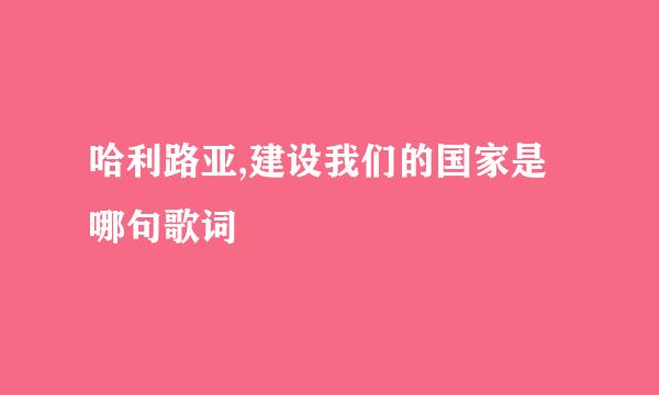 哈利路亚,建设我们的国家是哪句歌词