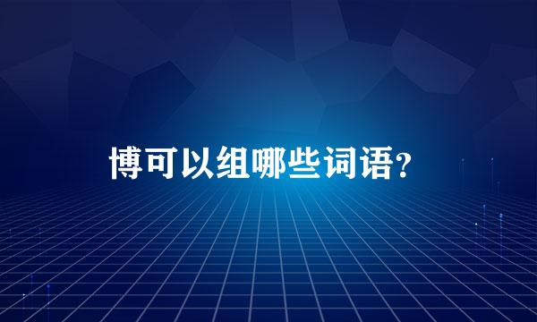 博可以组哪些词语？