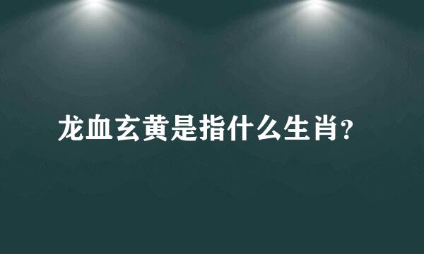 龙血玄黄是指什么生肖？