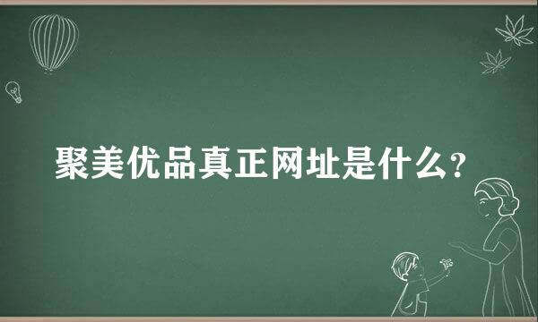 聚美优品真正网址是什么？