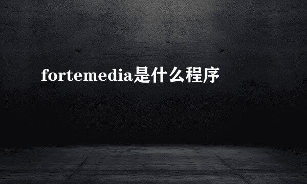 fortemedia是什么程序