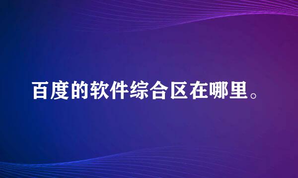 百度的软件综合区在哪里。