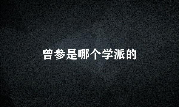 曾参是哪个学派的