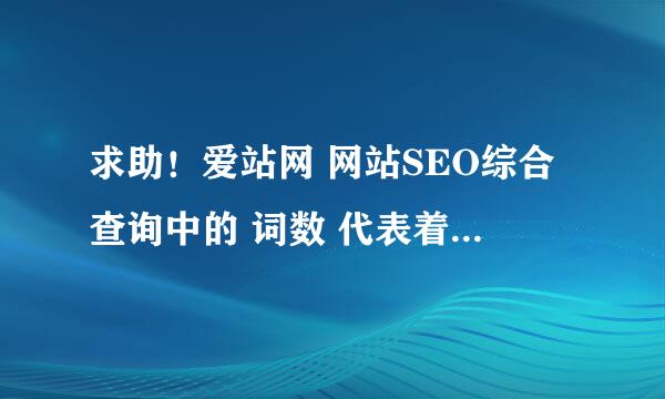 求助！爱站网 网站SEO综合查询中的 词数 代表着什么？有什么用？