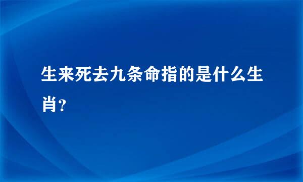 生来死去九条命指的是什么生肖？