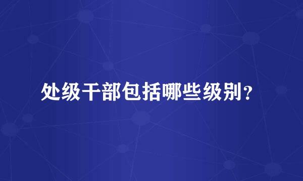 处级干部包括哪些级别？