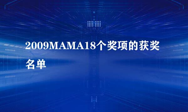 2009MAMA18个奖项的获奖名单