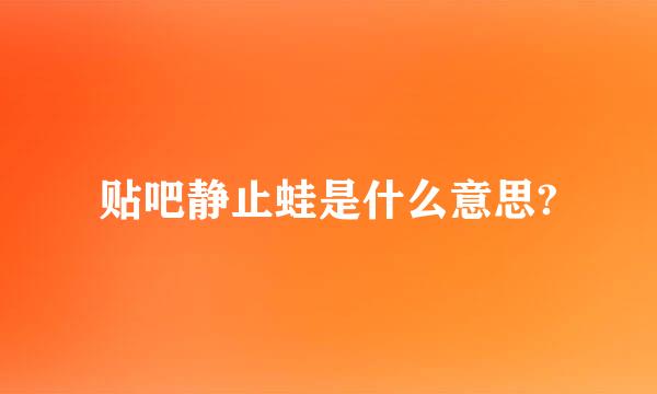 贴吧静止蛙是什么意思?