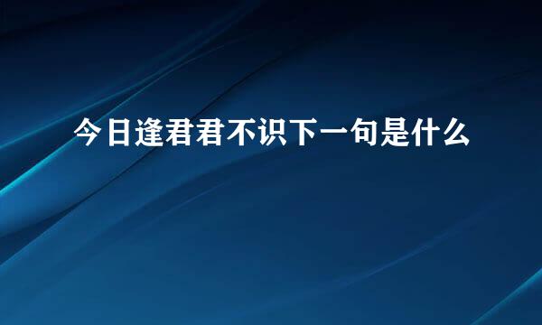 今日逢君君不识下一句是什么