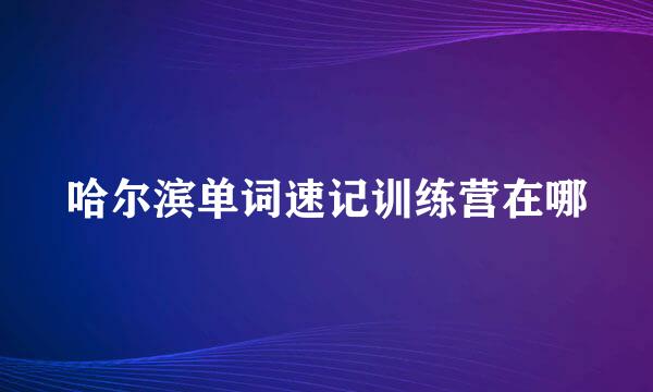 哈尔滨单词速记训练营在哪