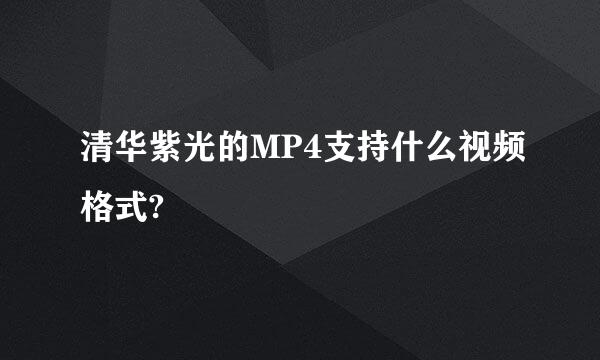 清华紫光的MP4支持什么视频格式?