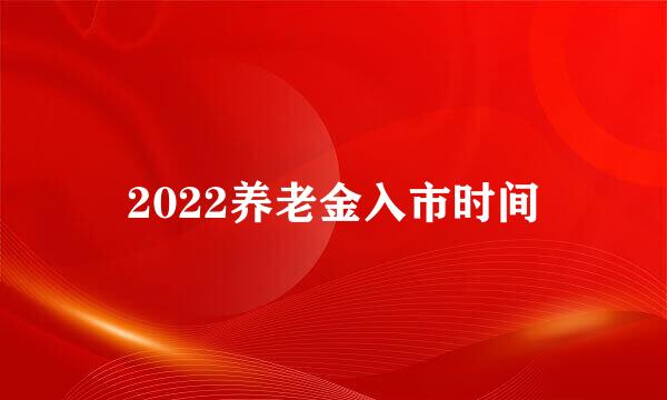 2022养老金入市时间