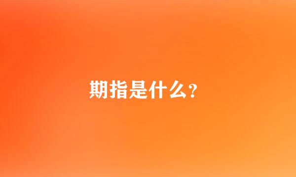 期指是什么？