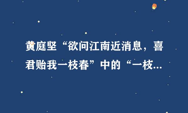 黄庭坚“欲问江南近消息，喜君贻我一枝春”中的“一枝春”指的是什么？