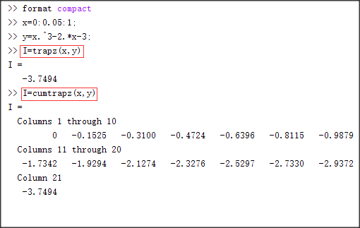 请问matlab trapz函数 用法？？？？？？？