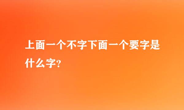 上面一个不字下面一个要字是什么字？