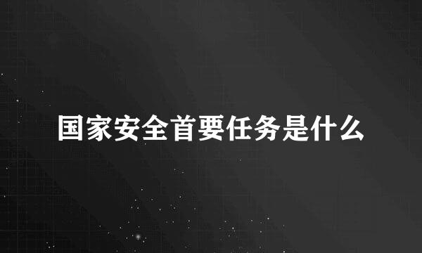 国家安全首要任务是什么