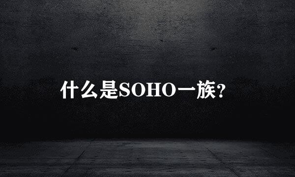 什么是SOHO一族？