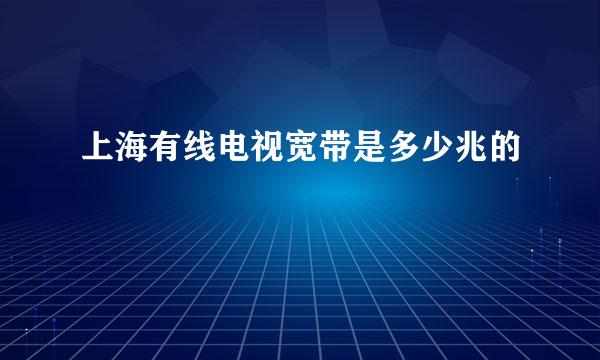 上海有线电视宽带是多少兆的