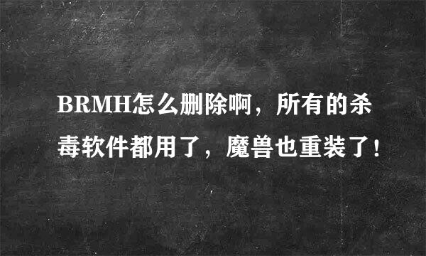 BRMH怎么删除啊，所有的杀毒软件都用了，魔兽也重装了！