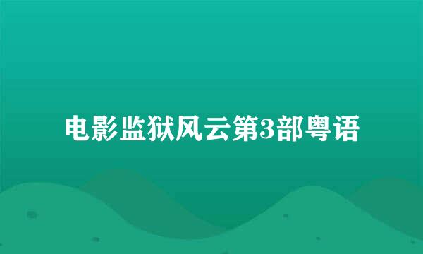 电影监狱风云第3部粤语