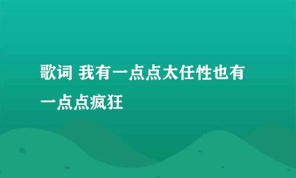 歌词 我有一点点太任性也有一点点疯狂