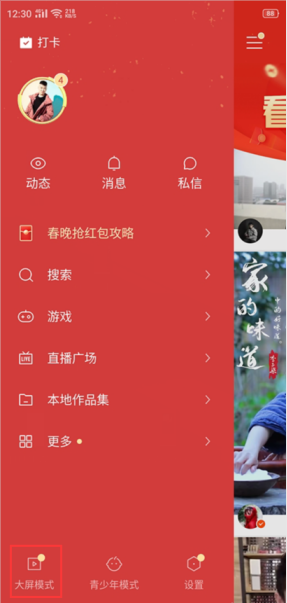 快手大屏模式怎样设置回来?