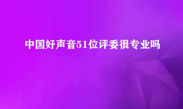 中国好声音51位评委很专业吗