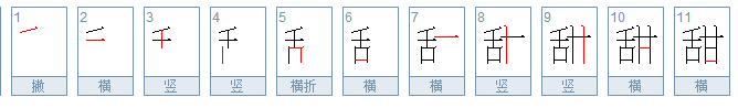 甜的偏旁部首是什么