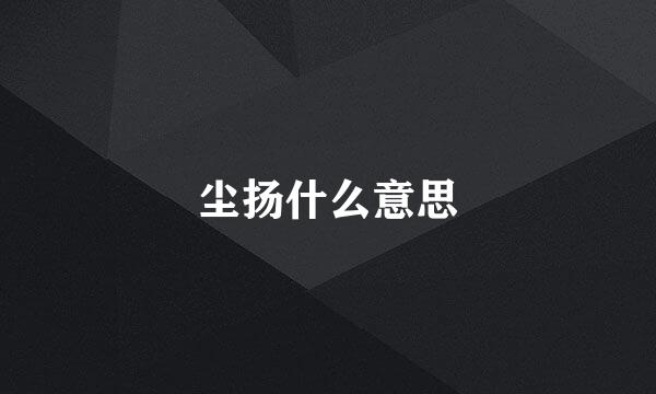 尘扬什么意思