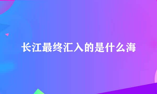 长江最终汇入的是什么海