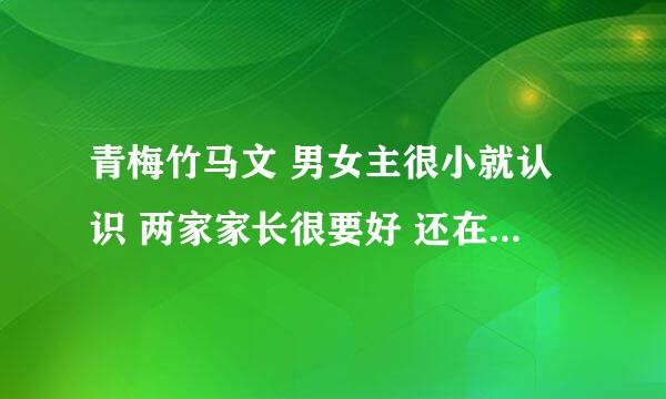 青梅竹马文 男女主很小就认识 两家家长很要好 还在上学的时候男主就要了女主 然后一堆肉肉的文 求名字