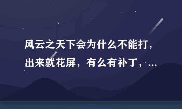 风云之天下会为什么不能打，出来就花屏，有么有补丁，或者给个地址