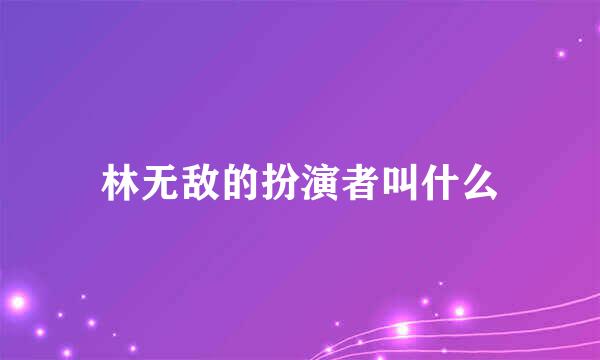 林无敌的扮演者叫什么