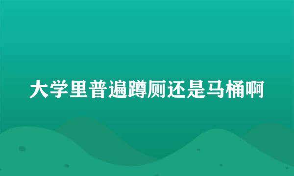 大学里普遍蹲厕还是马桶啊