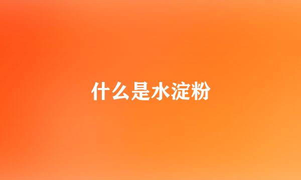 什么是水淀粉