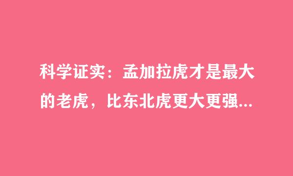 科学证实：孟加拉虎才是最大的老虎，比东北虎更大更强，真的吗？