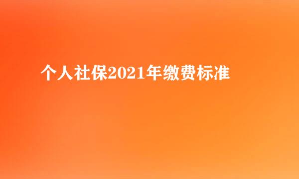 个人社保2021年缴费标准