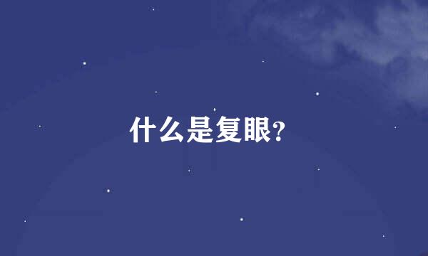 什么是复眼？